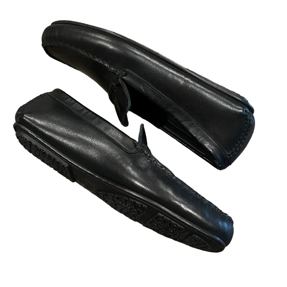 Allen Edmonds Super Sport Black Leather Slip-On Loafers Men's 7.5 NWOB Comfort